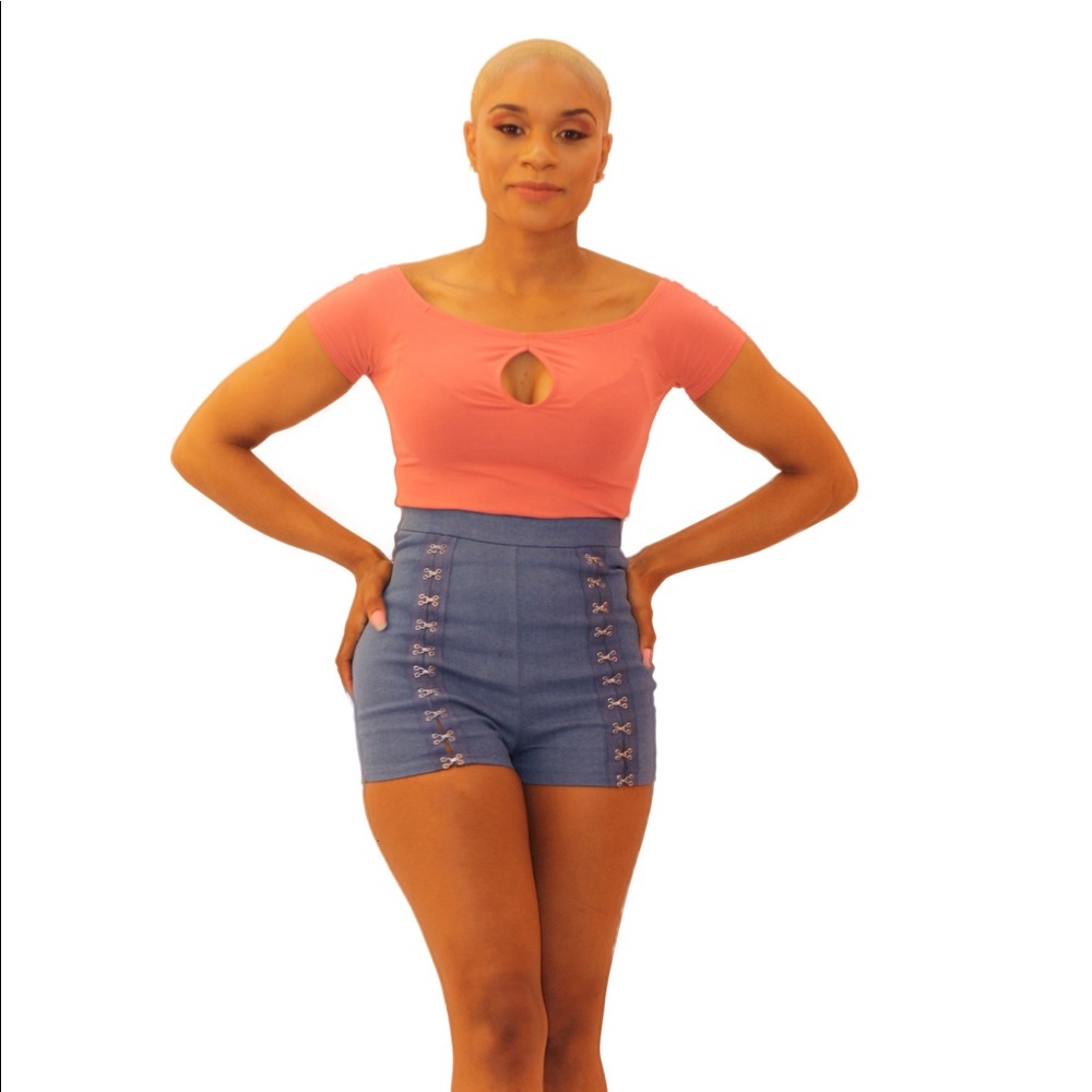 Hook and Eye Denim Shorts